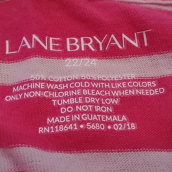 Lane Bryant Striped PINK cold shoulder top-22-24 - Picture 2 of 2